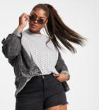 Urban Threads Plus Ribbed T-shirt Set In Polka Dot-grey