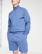 Farah Durrington Organic Cotton Jersey Shorts In Blue-blues