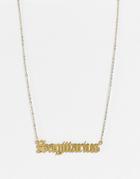 Designb London Sagittarius Star Sign Stainless Steel Necklace In Gold