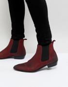 Walk London Ziggy Leather Chelsea Boots In Red - Red
