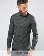 Noose And Monkey Skinny Shirt With Allover Print - Green