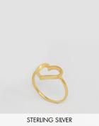 Dogeared Gold Plated Open Heart Reminder Ring - Gold