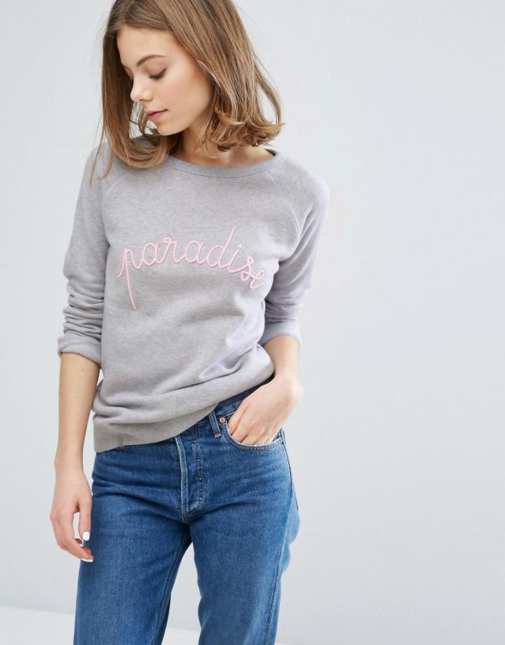 Maison Labiche Paradise Embroidered Logo Sweatshirt - Gray