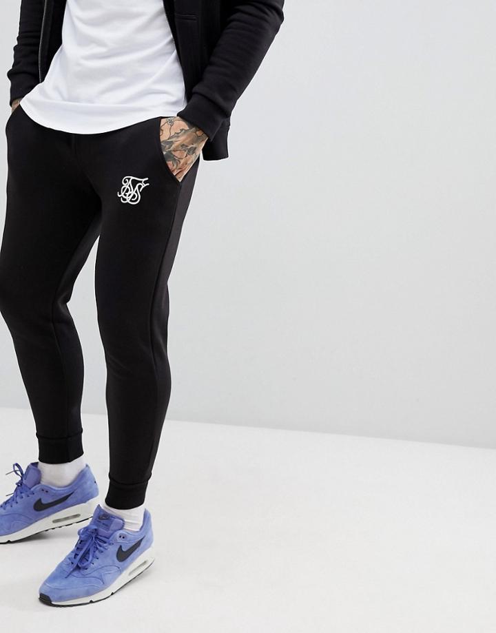 Siksilk Jogger In Black With Logo