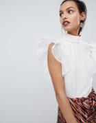 Coast Pearl Embellished Shell Top - White