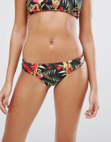 Missguided Tropical Print Bikini Bottom - Multi