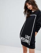 Love Moschino Square Logo Sweat Dress - Black