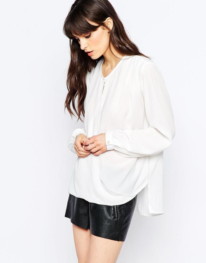 D.ra Jivan Faux Wrap Front Top - Ivory