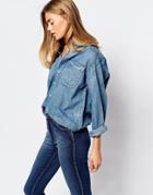 Rollas Denim Western Shirt - Blue