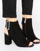 Shoelab Peep Shoe Boots - Black