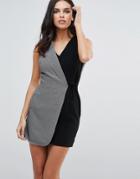 Love Contrast Wrap Dress - Black