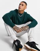 Asos Design Oversized Long Sleeve T-shirt In Dark Green - Dgreen
