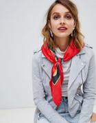 Aldo Acolla Red Printed Scarf
