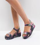 Asos Toucan Floral Wedge Sandals - Multi