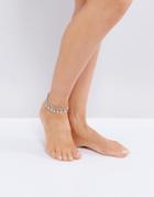 Asos Festival Drop Charm Anklet - Silver