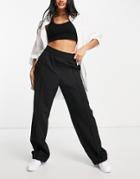 Topshop Pinseam Straight Pant In Black