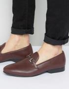 Frank Wright Bar Loafers In Bordo Leather - Red