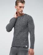 Only & Sons Knitted Sweater In Mixed Yarn - Black
