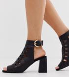 River Island Shoe Boots With Cut Out In Black - Black