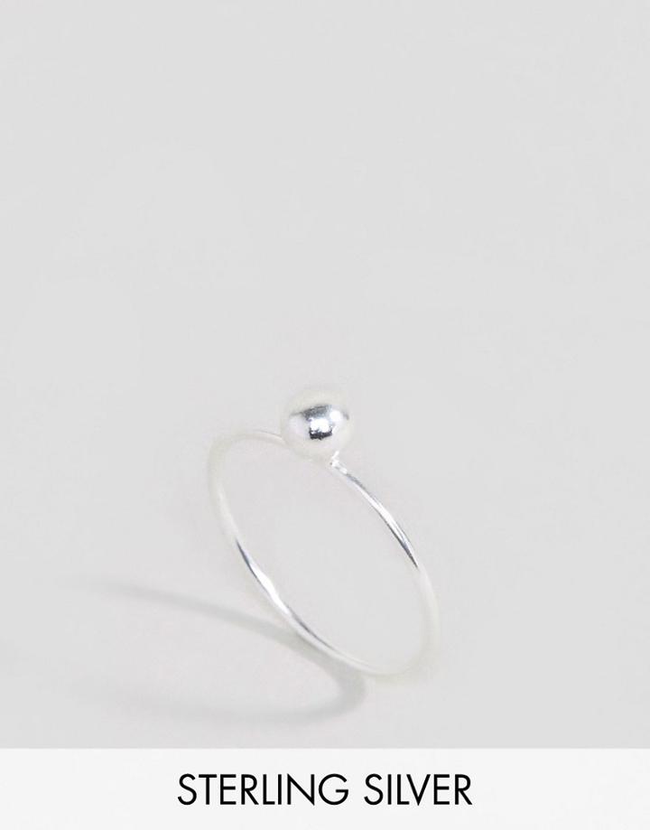 Asos Sterling Silver Ball Ring - Silver