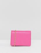 Asos Purse With Cross Body Chain Strap - Pink