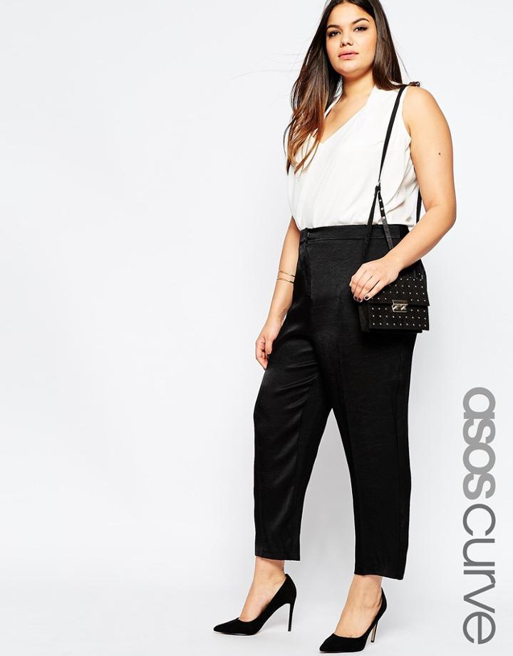 Asos Curve Cigarette Pant - Black