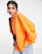 Weekday Oversized Sweatshirt In Bright Orange