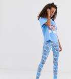 Asos Design Rainbow Legging Pyjama Set - Multi