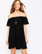 Asos Gypsy Off Shoulder Mini Dress - Black