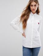 Tommy Hilfiger Oxford Shirt With Strawberry Patch - White
