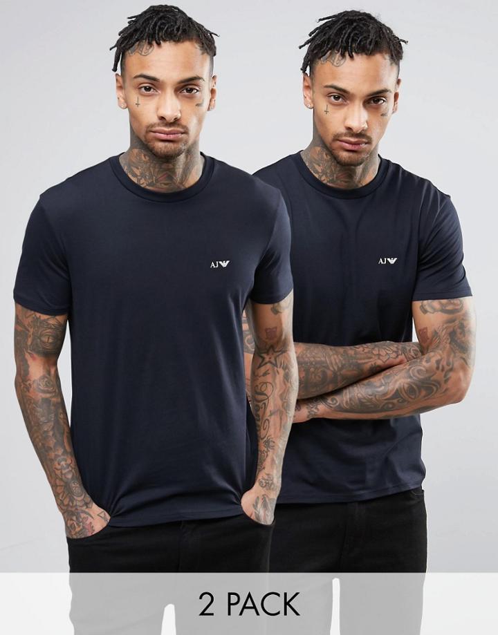 Armani Jeans 2 Pack T-shirt Regular Fit Navy/navy - Navy