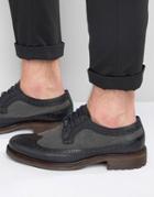 Dune Bongle Leather Derby Brogue Shoes - Black