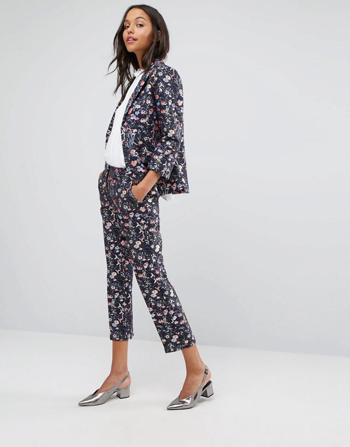 Miss Selfridge Floral Jacquard Pant Co-ord - Multi