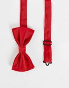 Devils Advocate Oversized Satin Bow Tie In Bright Red