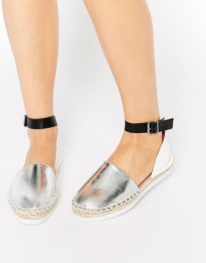 Asos Jacker Two Part Espadrilles - Silver