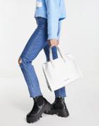 Claudia Canova Top Handle Tote Bag With Internal Pouch In Silver