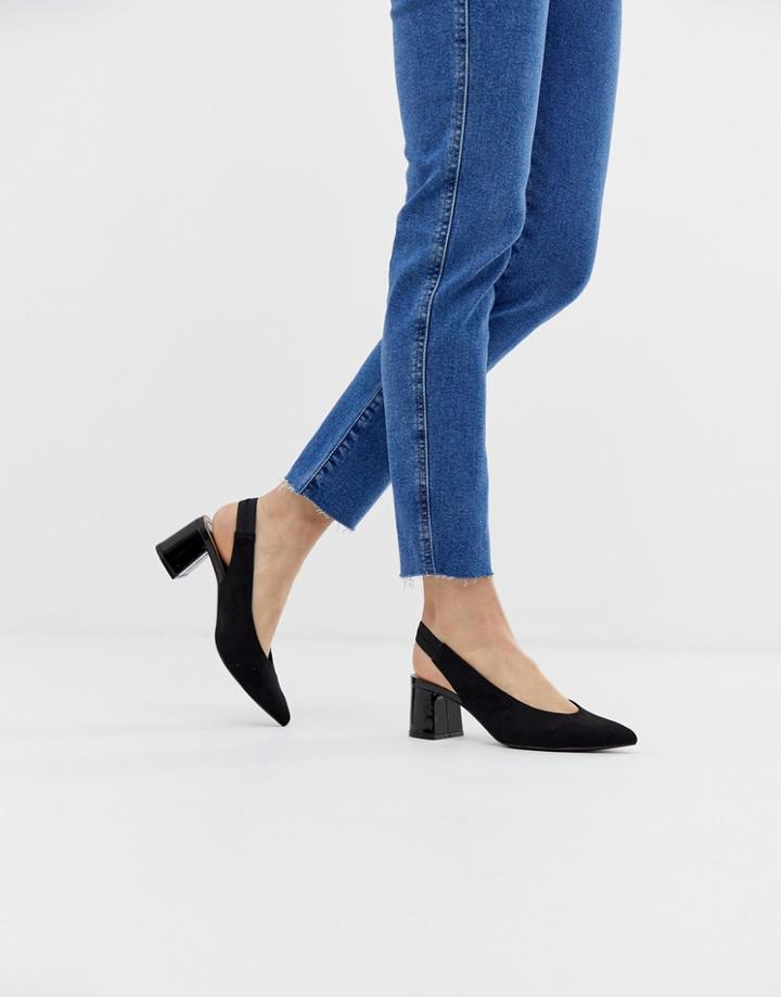 Stradivarius Slingback Shoes In Black
