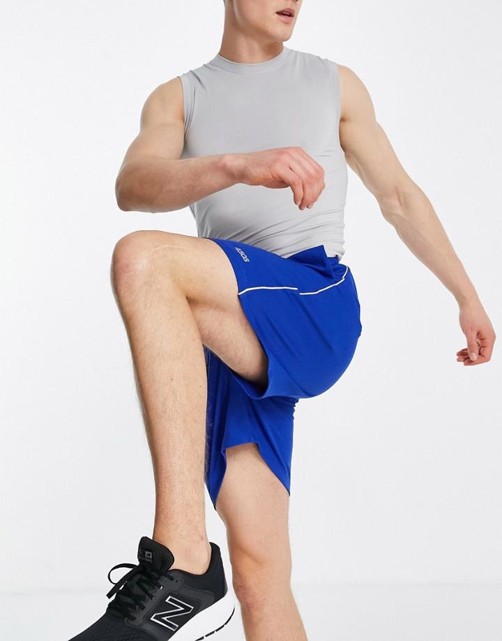 Asos 4505 Training Shorts With Contrast Piping-blues