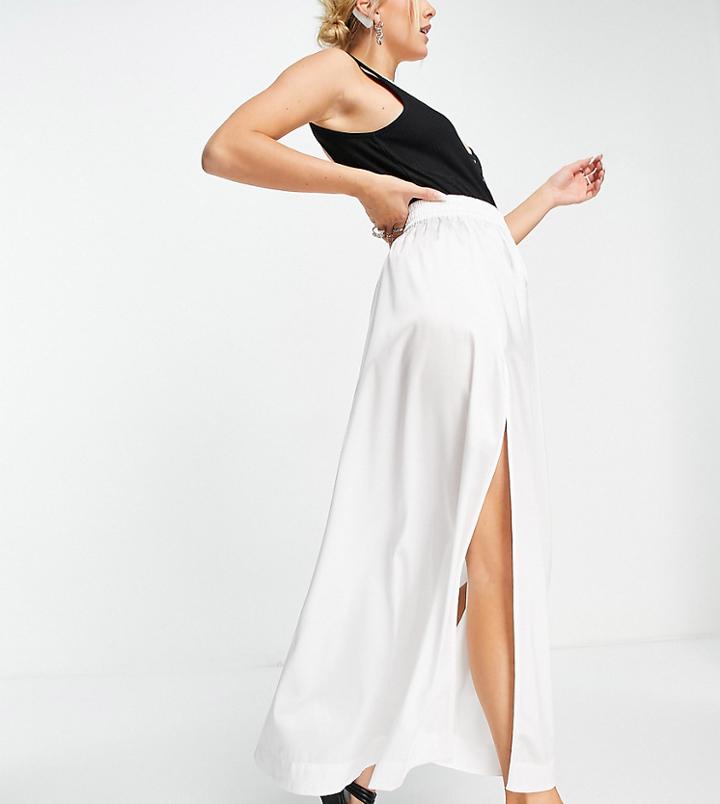 Reclaimed Vintage Inspired Midi Skirt In White - Part Of A Set