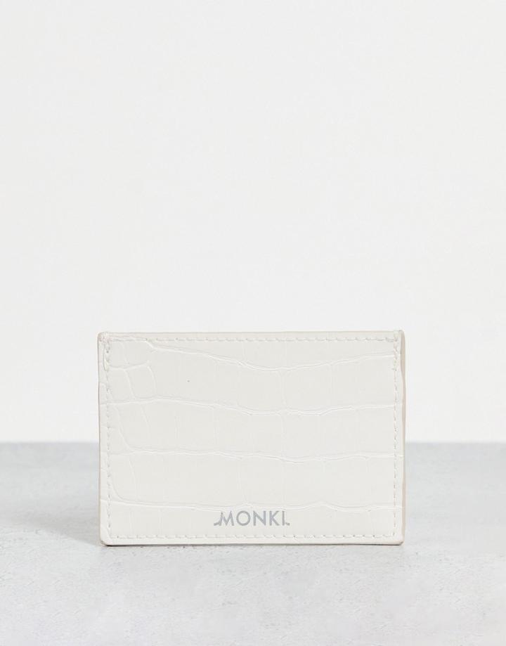 Monki Card Holder Case In White Croc