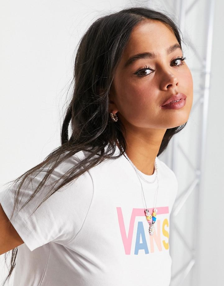 Vans Flying V T-shirt With Multi Logo In White