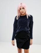 Noisy May Chenille Knitted Jumper - Blue