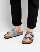 Birkenstocks Arizona Denim Look Sandals In Gray - Gray