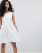 Asos Sleeveless Button Smock Dress-white