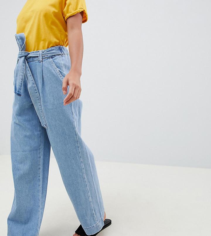 New Look Petite Wide Leg Jeans - Blue