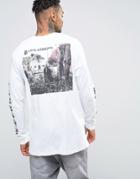 Asos Black Sabbath Longline Long Sleeve Band T-shirt With Sleeve Print