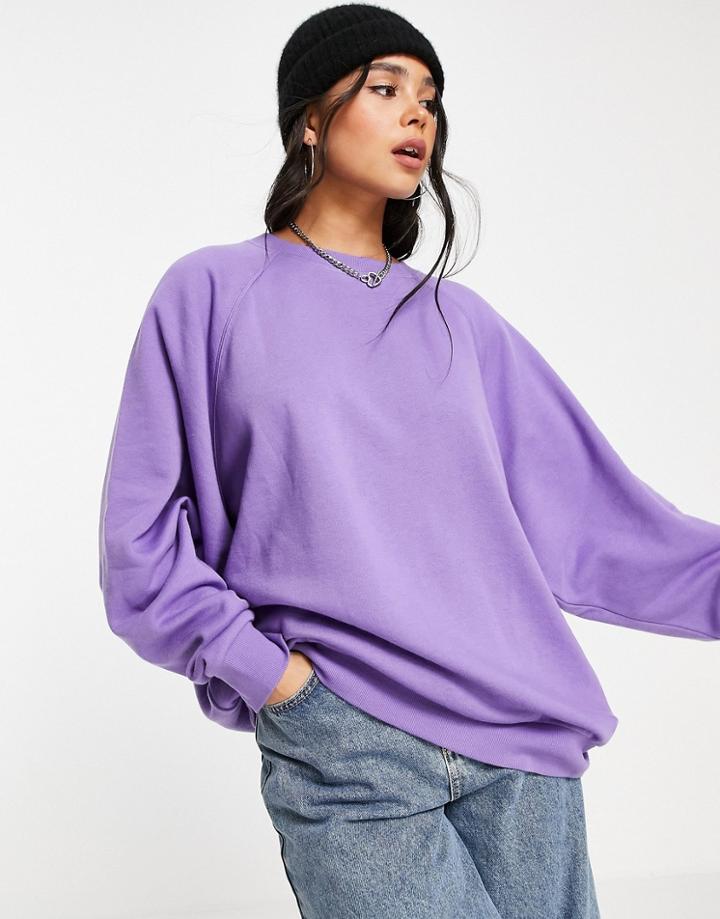 Asos Design Super Oversized Sporty Sweat In Purple
