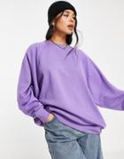 Asos Design Super Oversized Sporty Sweat In Purple