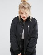 Asos Curve Ultimate Bomber Jacket With Zips - Black