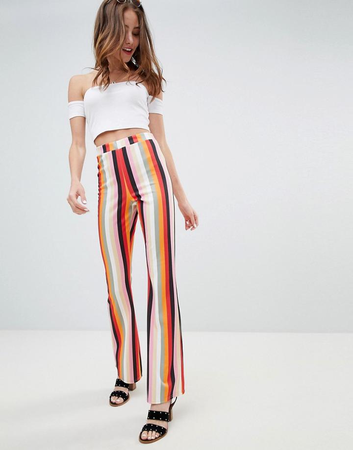 Miss Selfridge Wide Leg Pants In Stripe - Multi